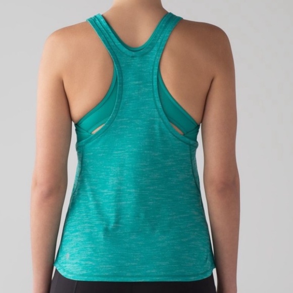 lululemon athletica Tops - Lululemon Glide And Stride Tank Heathered Viridian Green Size 8